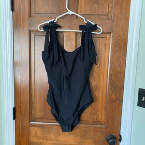 Aerie Large Long black one piece swimsuit w bows